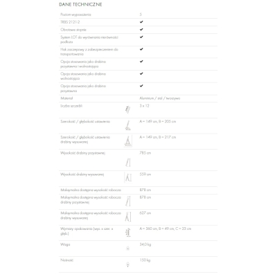 Drabina aluminiowa 3x12 S120 Hailo Pro (wys. rob. 8,78m)