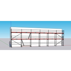 Rusztowanie ramowe (elewacyjne) 110m2 (18,4m x 6m) UNICO, ramy stalowe, podesty aluminiowe 3,07mm