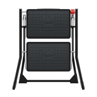 Schodki składane stalowe czarneHAILO MK61 StandardLine 2 st (wys. rob. 2,44m)