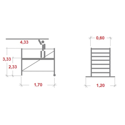 Aluminiowe rusztowanie wielofunkcyjne Hailo G60 (wys. rob. 4,33 m)