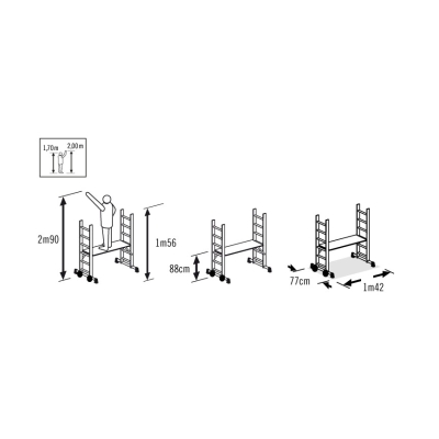 Rusztowanie aluminiowe Hailo HobbyStep H3 (wys.rob. 3,0m)