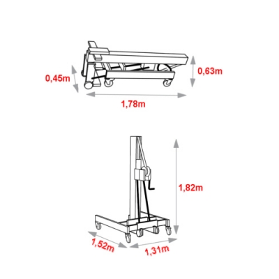 Aluminiowy podnośnik towarowy HW 550 BIG